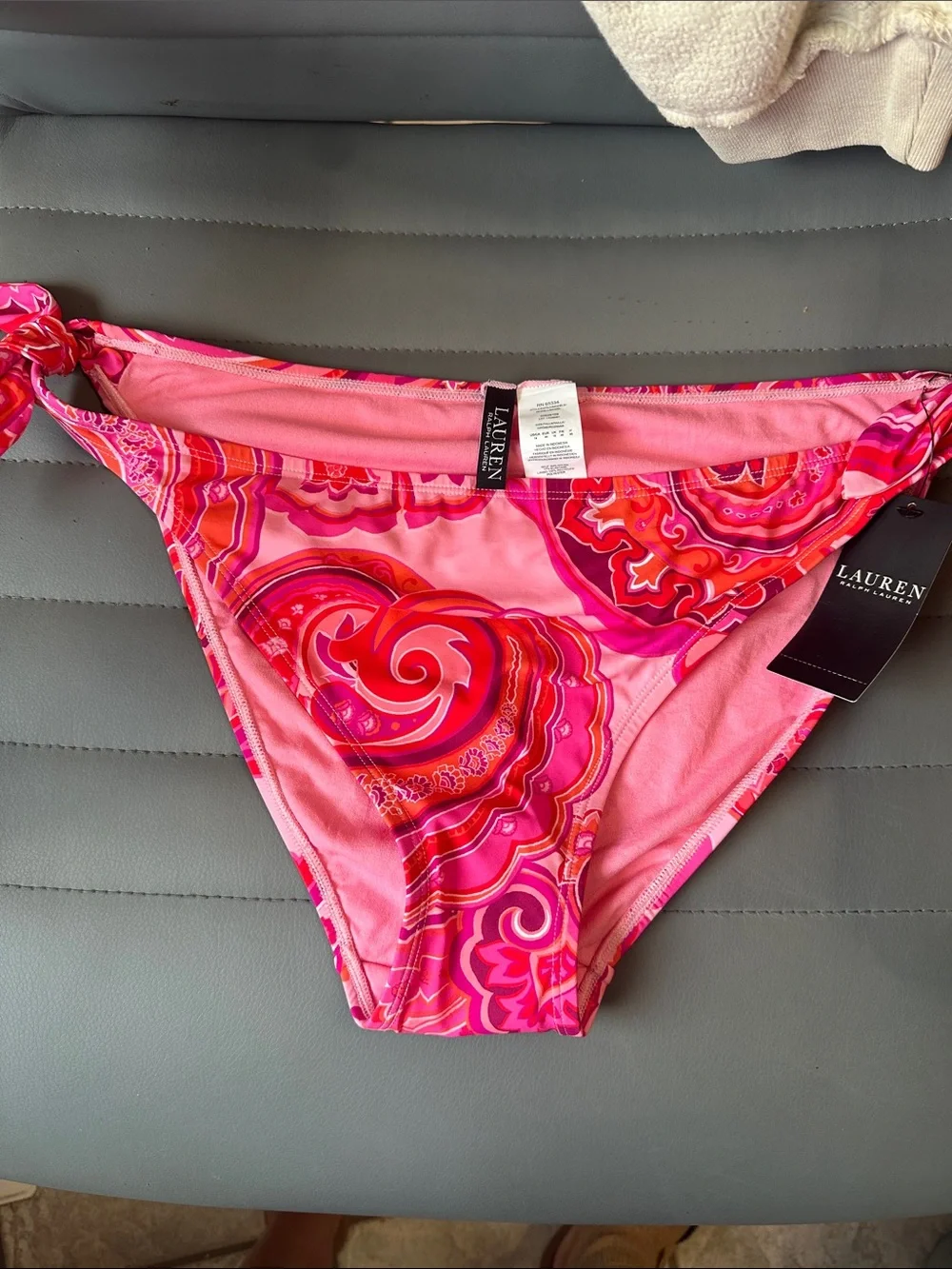 Lauren Ralph Lauren Pink & Fuchsia Swirl Tie Bikini Set